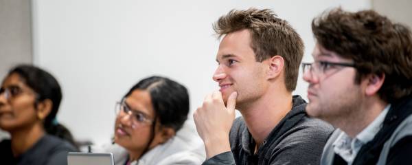 alumni watching a lecture